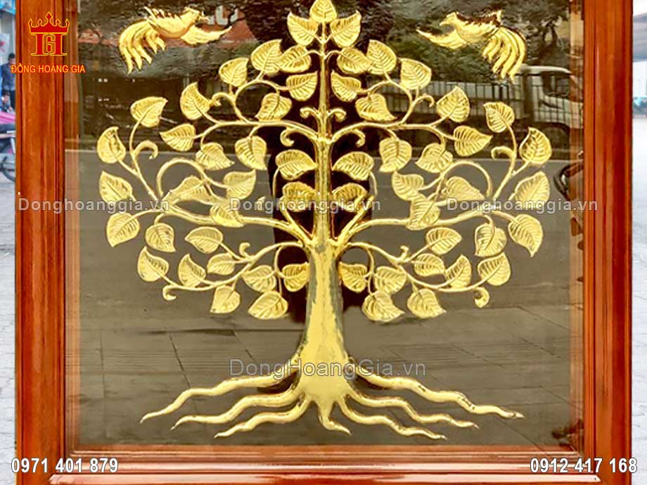 Tranh đồng Hoàng Gia nhận chế tác tranh cây bồ đề mạ vàng theo yêu cầu